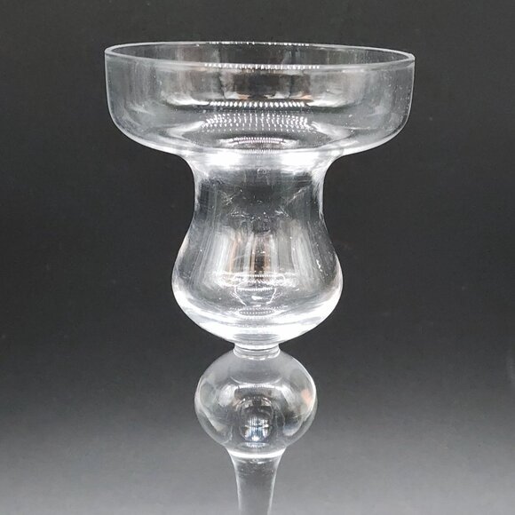 Elegant Clear Glass Candle Holder Tall Stem Design For Home Decor 9" UV Glow - Picture 3 of 8